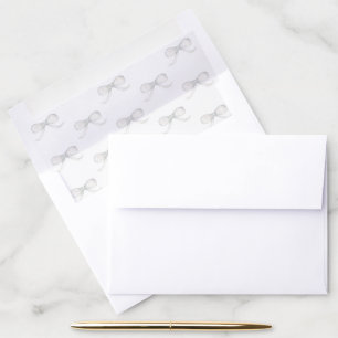 White watercolor bows envelope liner