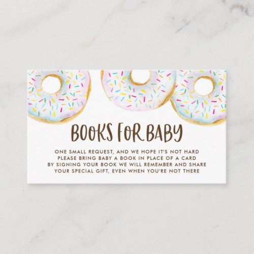 White Watercolor Donuts Sprinkles Book Request Enclosure Card