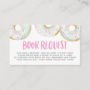 White Watercolor Donuts Sprinkles Book Request Enclosure Card