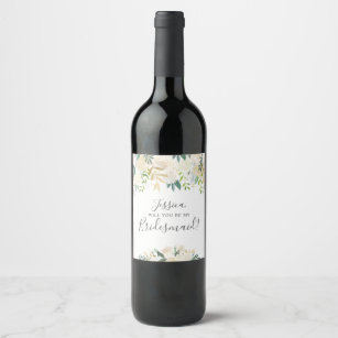 Bridesmaid Wine & Champagne Labels | Zazzle