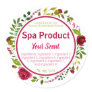 White Watercolor Flowers Bath And Spa Packaging Classic Round Sticker