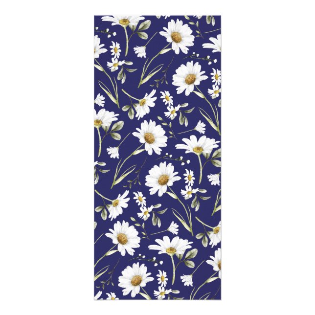 White Watercolor Flowers Rack Card (Front)