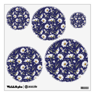 White Watercolor Flowers Wall Decal
