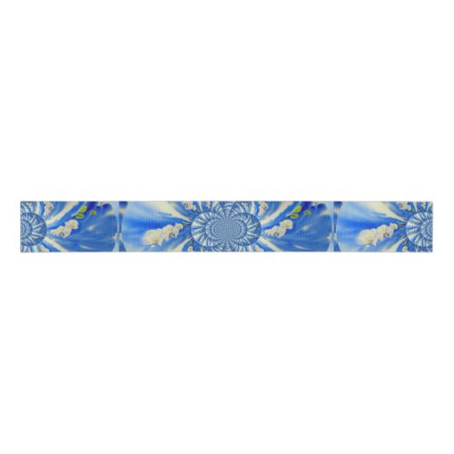 White watercolor orchid painting blue skies grosgrain ribbon