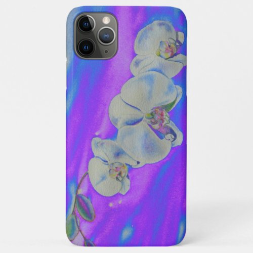 White watercolor Orchid purple blue Breeze iPhone 11 Pro Max Case