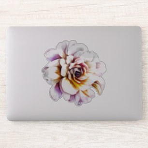 White Watercolor Rose Flower Sticker