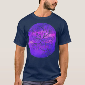 White Watercolour Peony Flower T-Shirt
