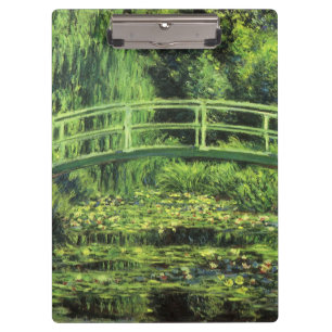 White Waterlilies by Claude Monet, Vintage Art Clipboard