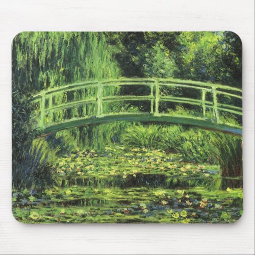 White Waterlilies by Claude Monet Vintage Art Mouse Pad