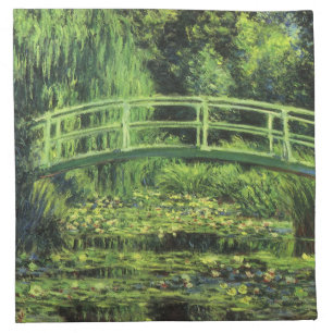 White Waterlilies by Claude Monet, Vintage Art Napkin