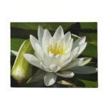 White Waterlily and Bud Floral Doormat