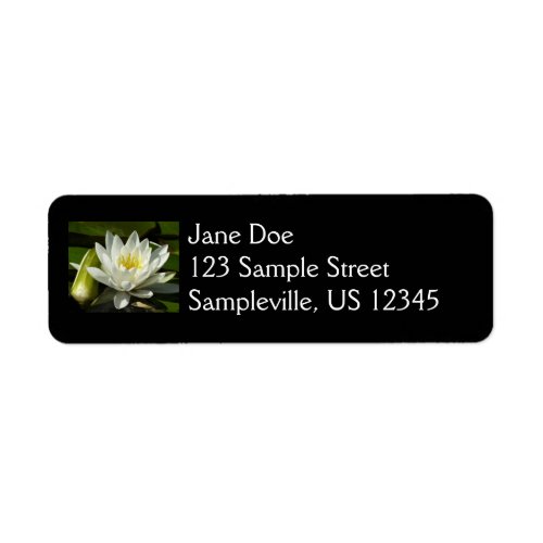 White Waterlily and Bud Floral Label