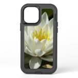 White Waterlily and Bud Floral OtterBox Defender iPhone 12 Case