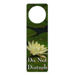 White Waterlily I Peaceful Floral Photography Door Hanger