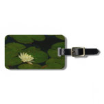 White Waterlily I Peaceful Floral Photography Luggage Tag