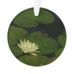 White Waterlily I Peaceful Floral Photography Ornament