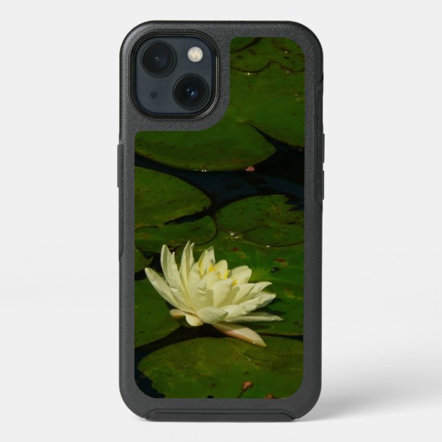 White Waterlily I Peaceful Floral Photography Otterbox iPhone Case (Back)