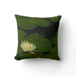 White Waterlily I Peaceful Floral Photography Throw Pillow