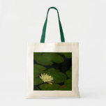 White Waterlily I Peaceful Floral Photography Tote Bag