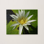 White Waterlily II Summer Floral Jigsaw Puzzle
