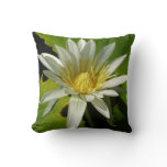 White Waterlily II Summer Floral Throw Pillow