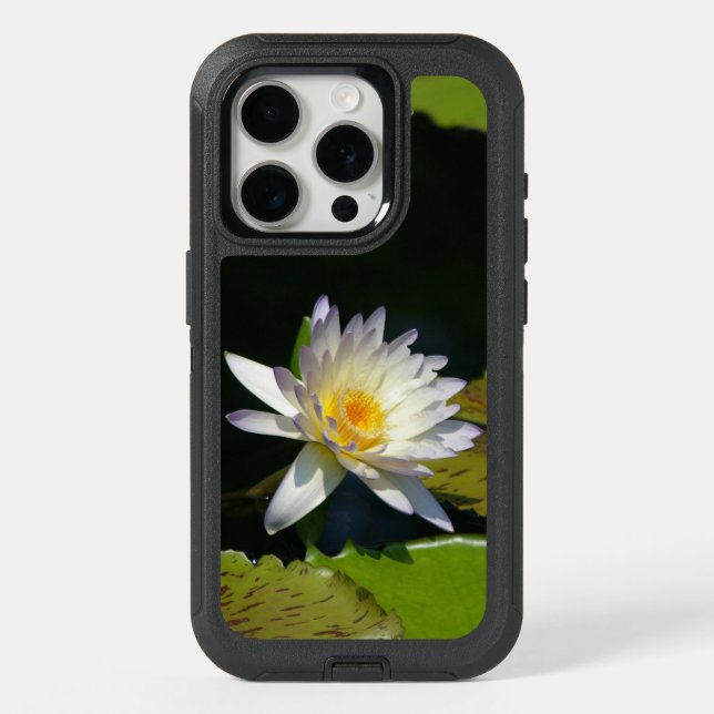White Waterlily Lotus Flower phone case (Back)