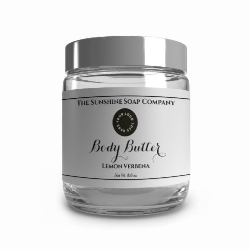 White Waterproof Cosmetics Jar Label with Logo