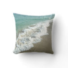 White Waves Crashing on Beach Shore Pillow