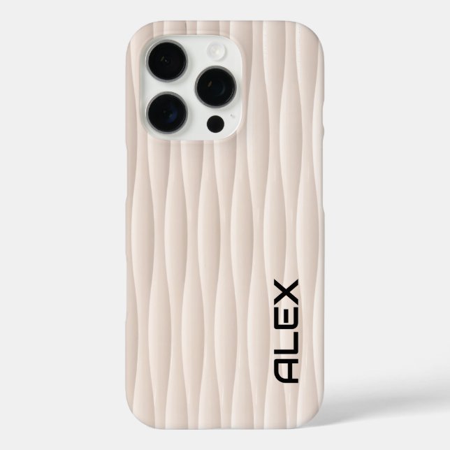 White Wavey Pattern – Minimalist Abstract Design Case-Mate iPhone Case (Back)