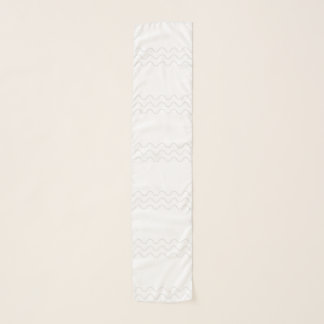White Wavy Line Stripe Pattern Scarf