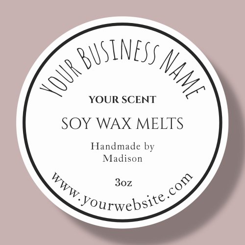 White  Wax Melt Business Product Label Sticker