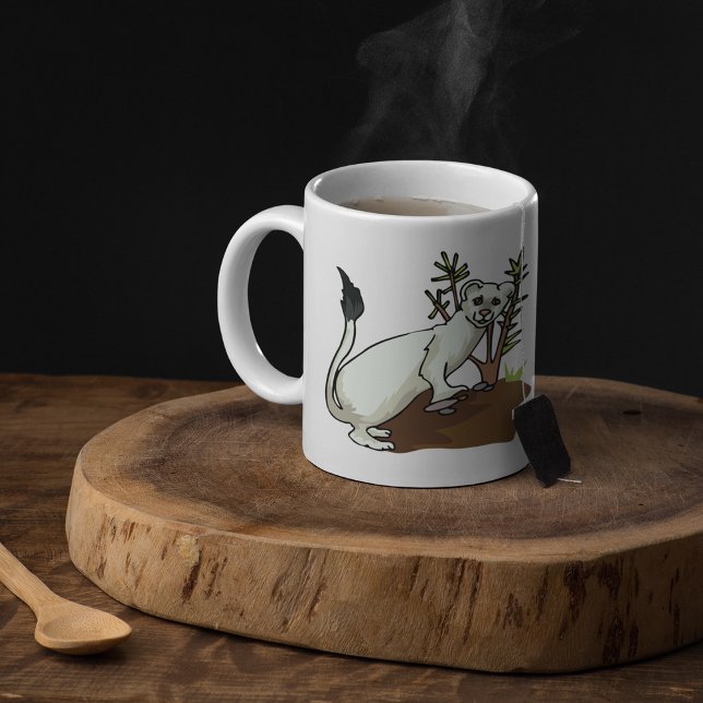 White Weasel Ermine Winter Stoat Wildlife Coffee Mug (Creator Uploaded)