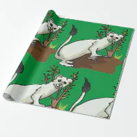 White Weasel Wildlife Wrapping Paper