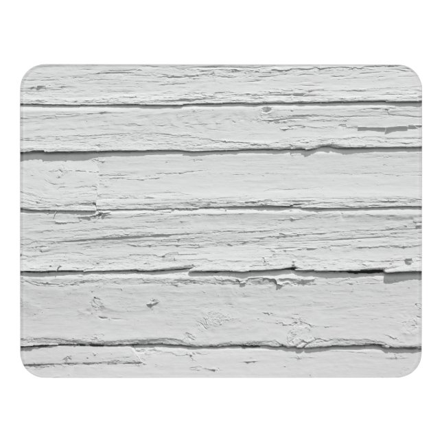 White Weathered Wood Door Sign (Contemporary Front)