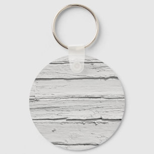 White Weathered Wood Keychain
