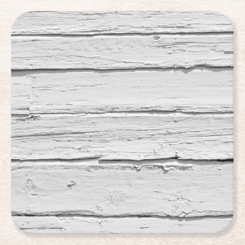 White Weathered Wood Square Paper Coaster