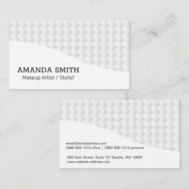 White Weave Abstract Pattern Background Business Card (Front/Back)