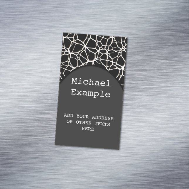 White Web Texture + your bachgr. & ideas Business Card Magnet (In Situ)