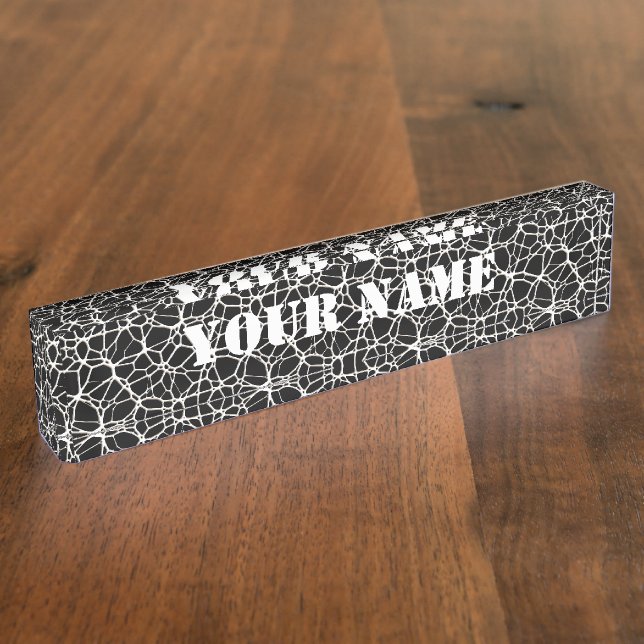White Web Texture + your bachgr. & ideas Desk Name Plate (Side)