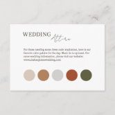 Ethereal Elegance Wedding Dress Code Color Palette Enclosure Card | Zazzle