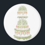White Wedding Cake Magnet<br><div class="desc">Fully customizable magnet featuring a wedding cake. Put your names and information on it by using our free customization tool.</div>