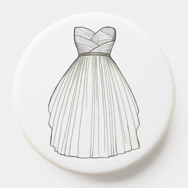 White Wedding Dress Bride Bridal Gown Bride-to-Be PopSocket (Popsocket)