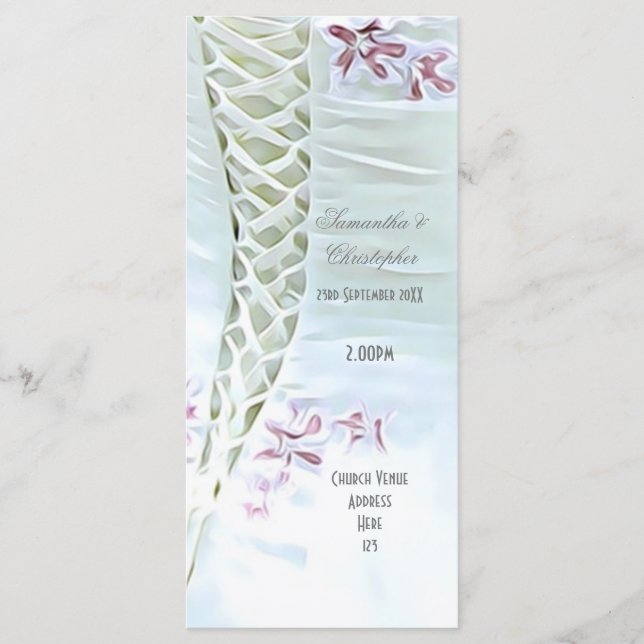 White wedding dress church wedding program (Front)
