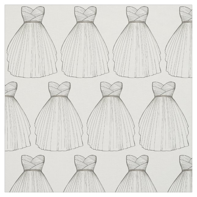 White Wedding Dress Gown Bride Bridal Shower Fabric (Swatch)