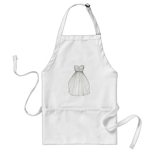 White Wedding Dress Gown Bride Bridal Shower Gift Adult Apron