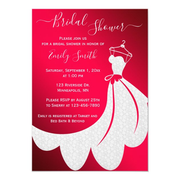 red bridal shower dress