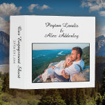 White Wedding Engagement Photo Custom 3 Ring Binder<br><div class="desc">White wedding engagement photo album personalized with your names and photo on the front.</div>