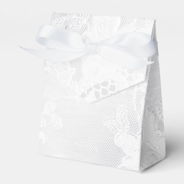 White Wedding Favor Boxes (Front Side)