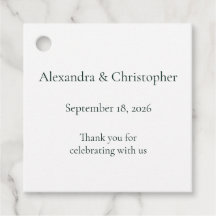 White Wedding Favor Tag