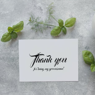 White Wedding Groomsman Thank You Foil Card